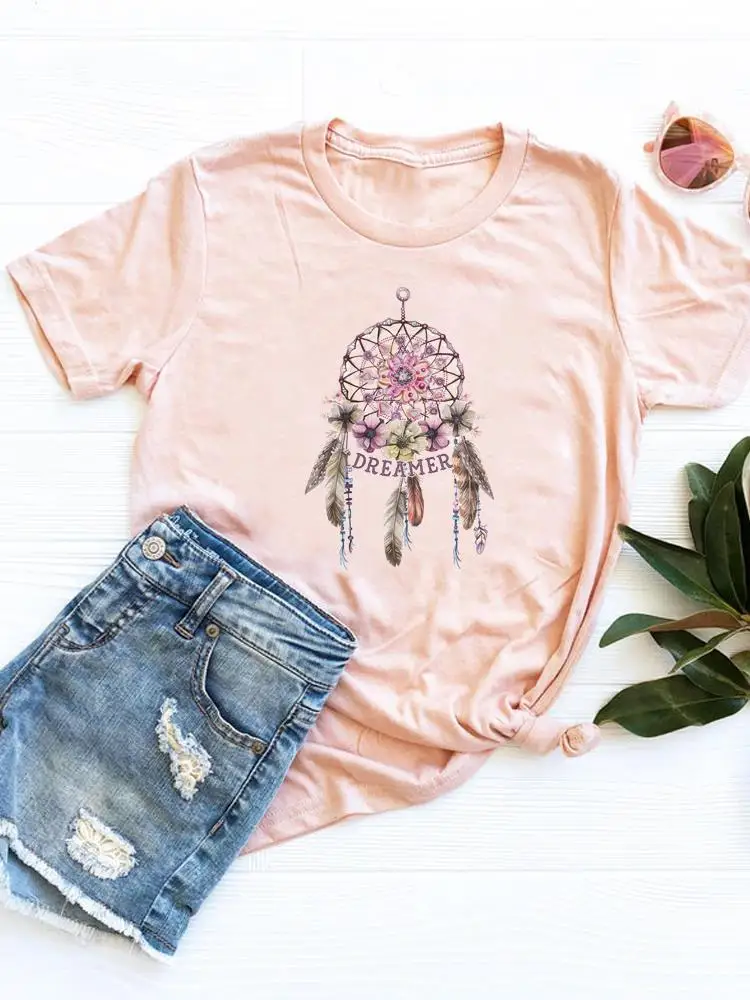 

Футболка женская с принтом, базовая одежда, Модный милый Графический топ с коротким рукавом, лето