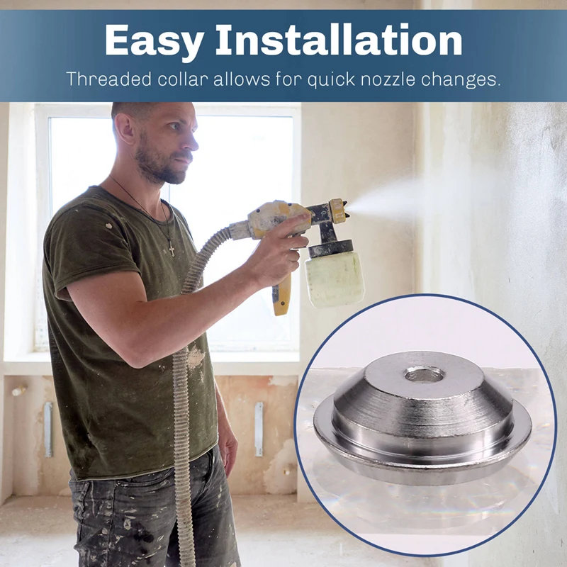 Texture Sprayer Orifice Tip Set 3 Nozzle Tips Threaded Collar For Wal-Board Drywall Texture-Pro 200 Hopper Machine