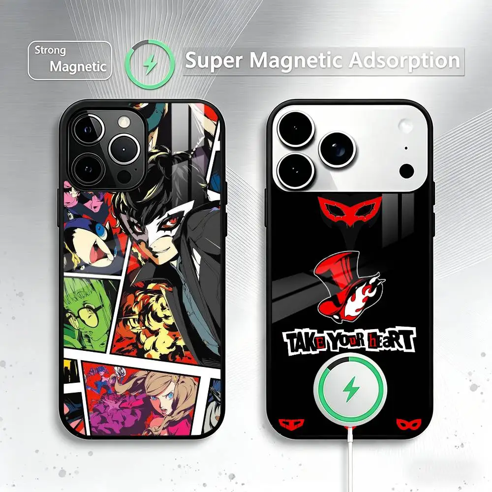 Фото Чехол для телефона Games-Wallpaper Persona 5 для iPhone 17, 16, 15, 14, 13, 12, 11 Plus, Pro, совместимый с магнитной беспроводной зарядкой №1