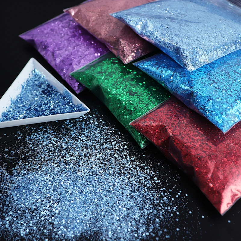 50G Christmas Resin Filler Holographic Chunky Glitter For Epoxy Resin Fillings Mixed Hexagons Sequins DIY Pendant Craft Supplies