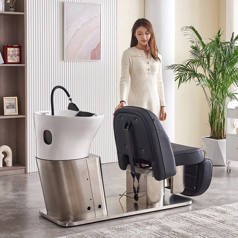 Автоматическая простая косметология для парикмахерской керамическая раковина