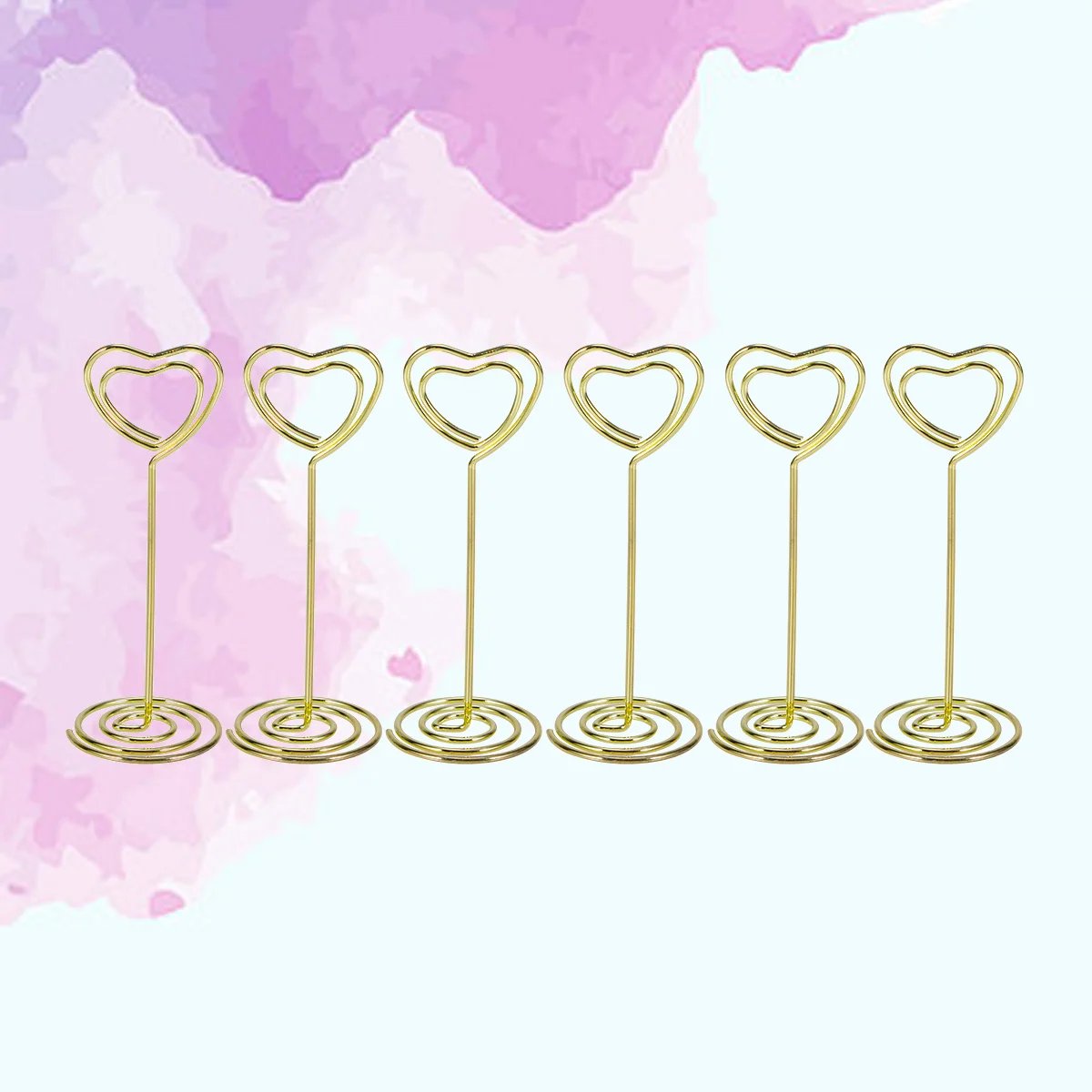 

12 Pcs Golden Heart Shape Photo Holder Stands Table Number Holders Place Paper Menu Clips for Weddings