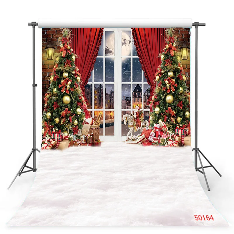 

SHENGYONGBAO Art Fabric Christmas Theme Photography Background Props Pine Tree Family Festival Backdrops For Photo Studio ZM-09