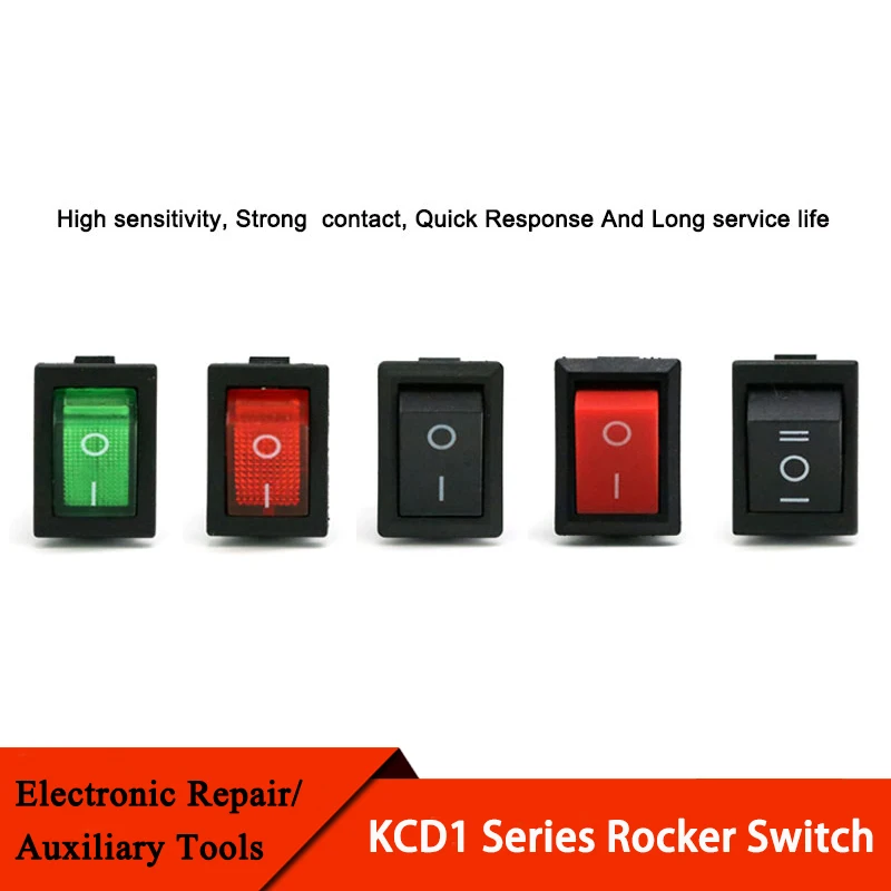 

1/5Pcs KCD1 Series Boat Car Rocker Switch 2/3/4/6 Pin 2/3 Position Power Switches 6A/250V 10A/125V AC 15mm x 21mm