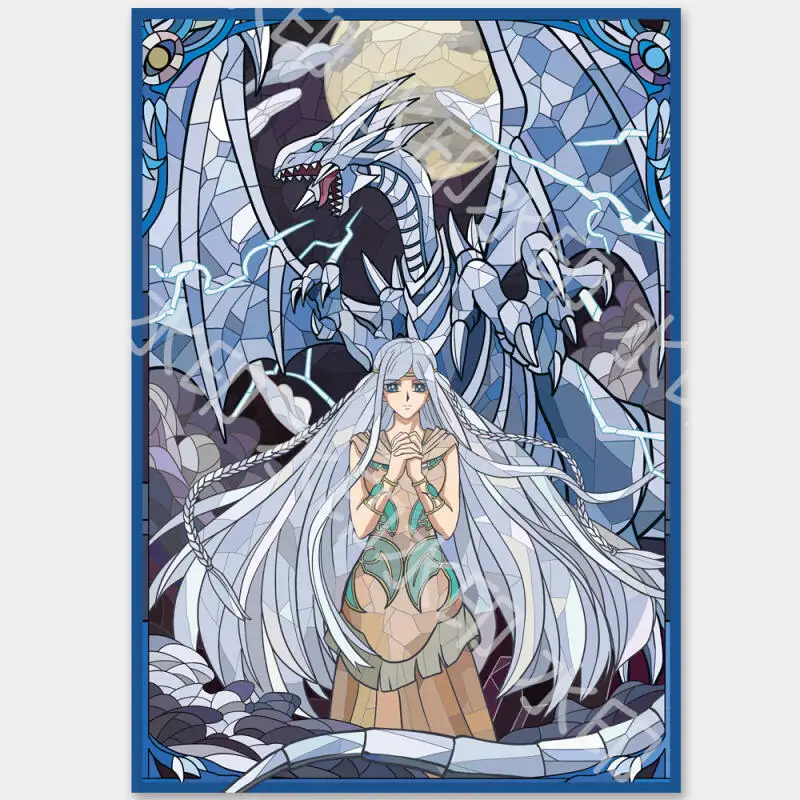 Фото 50 шт./набор Yu-Gi-Oh! Защитный чехол для карт Kisara Cyber Dragon Yummy YGO, 63x90 мм, для коллекционных карт аниме-игр, подарок №2