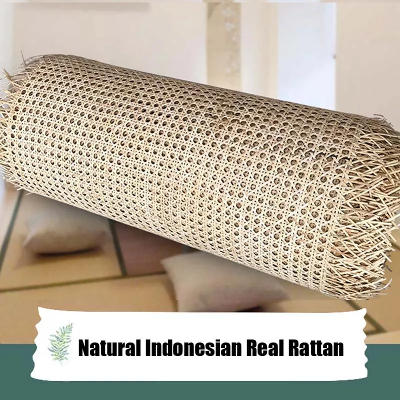 

15 Meters/Roll Original Color Natural Indonesian Rattan Cane Webbing Material For Home Furniture Chair Ceiling Cabinet Decor