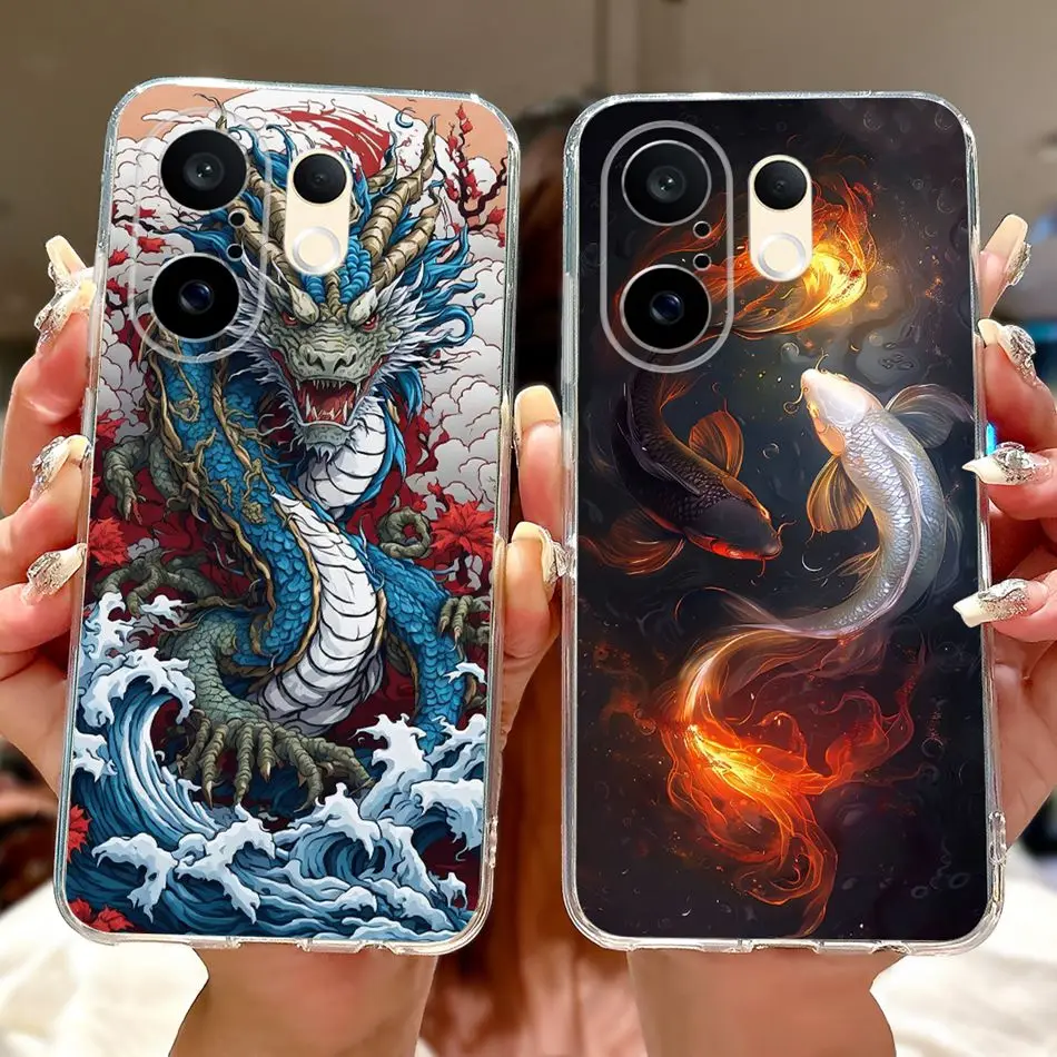 Фото Чехол для телефона Vivo S30 Pro Mini V2465A Cool Dragon Tiger с росписью для Vivo S30Pro Mini 5G, мягкие силиконовые чехлы из ТПУ №3