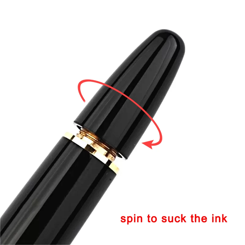 MB Luxury Msk-149 Piston Filling Fountain Pen Black Resin And Classic 4810 Gold-Plating Nib With Serial Number & View Window images - 6