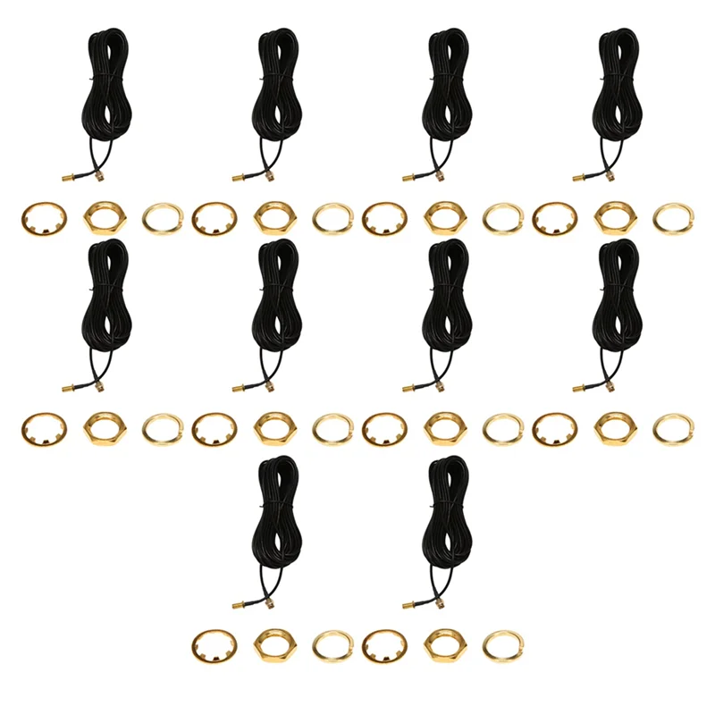 

10X RP - SMA Male to Female Wifi Antenna Connector Extension Cable Black 10 M