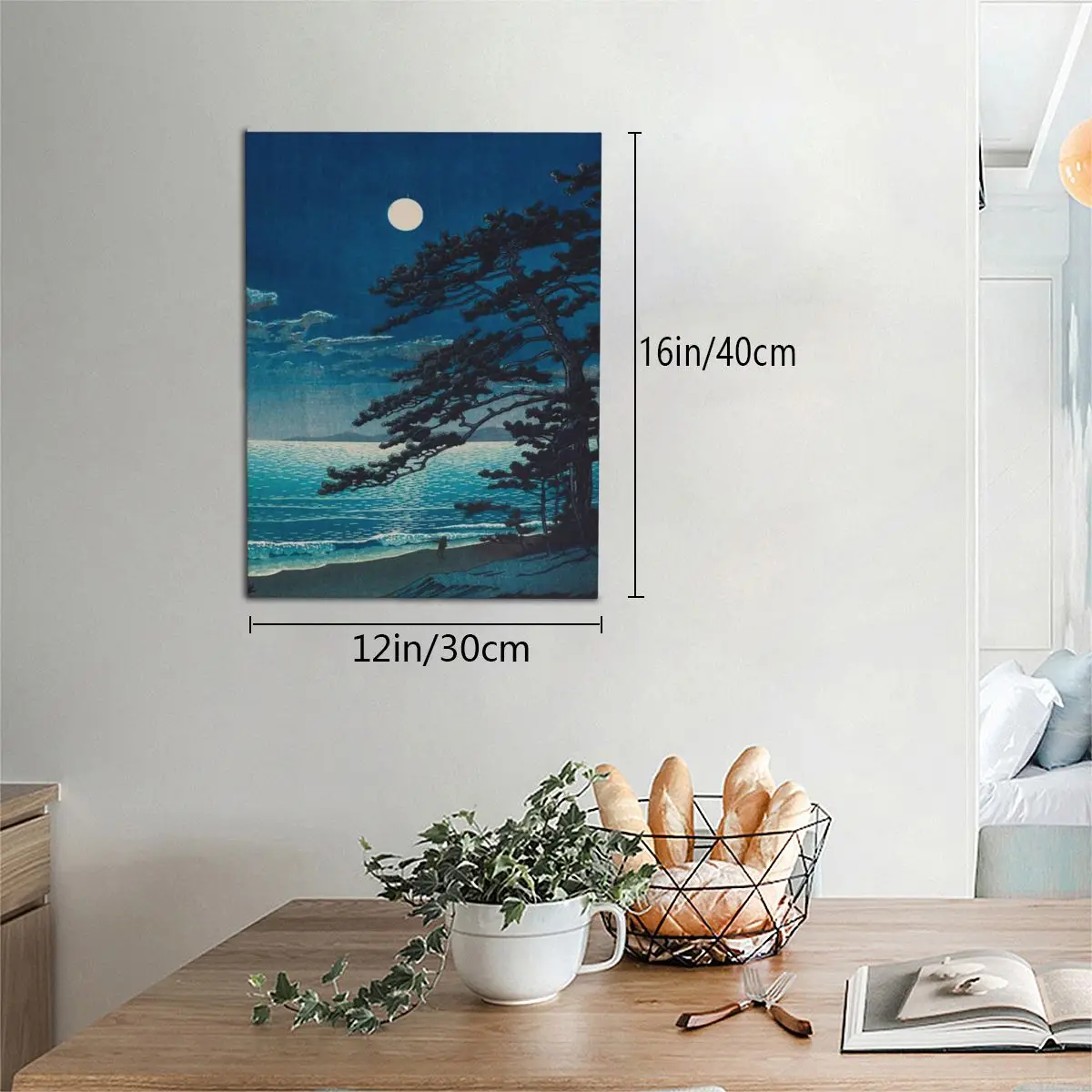 Весенняя луна в пляже ниндмии от Kawase Hasui винтажные японские холсты высокого