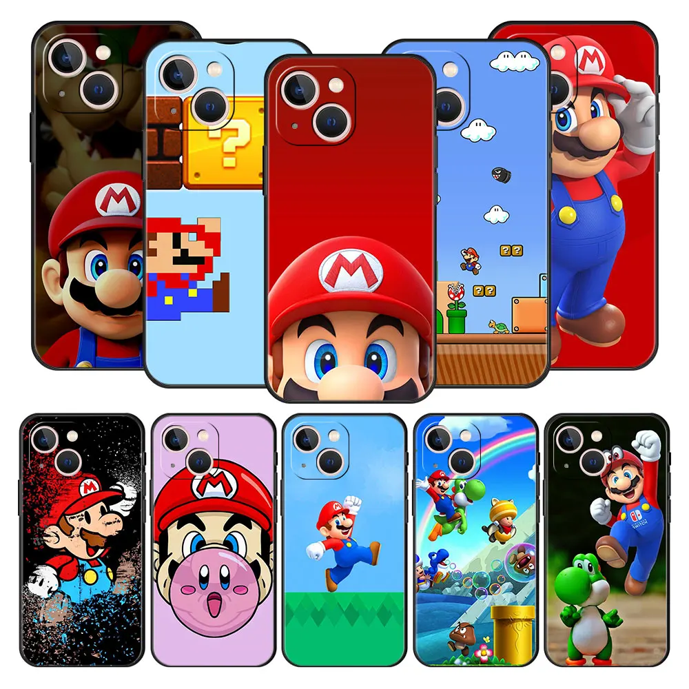 

Phone Case Cover for Oppo A53s F19 A53 A74 A93 A54 A16s A15s A31 Capa Style Funda Luxury Protection Black Super Mario Cartoon