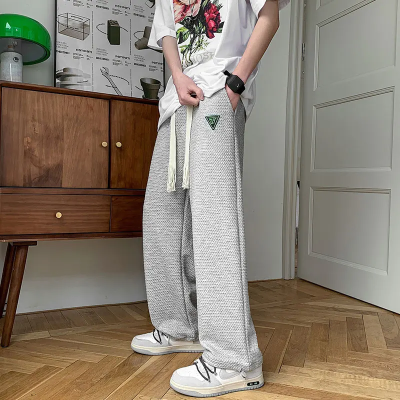 

Брюки мужские спортивные на шнуровке, удобные джоггеры, повседневные свободные спортивные штаны, уличная одежда