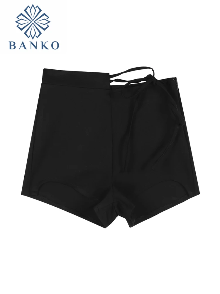 

Summer Women Shorts Pants Casual Harajuku 2022 New Fashion Sexy Hollow Out Thin Elastic Girls Streetwear Gothic All-Match Shorts