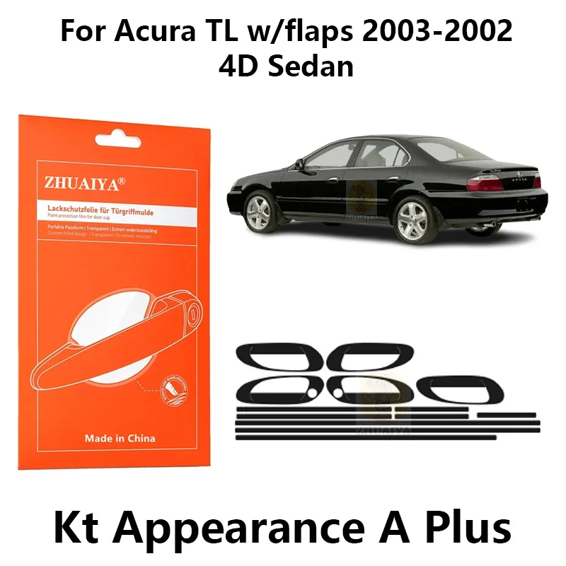

ZHUAIYA Door Edge Guards Door Handle Cup Paint Protection Film TPU PPF For Acura TL w/flaps 2003-2002 4D Sedan car assecories