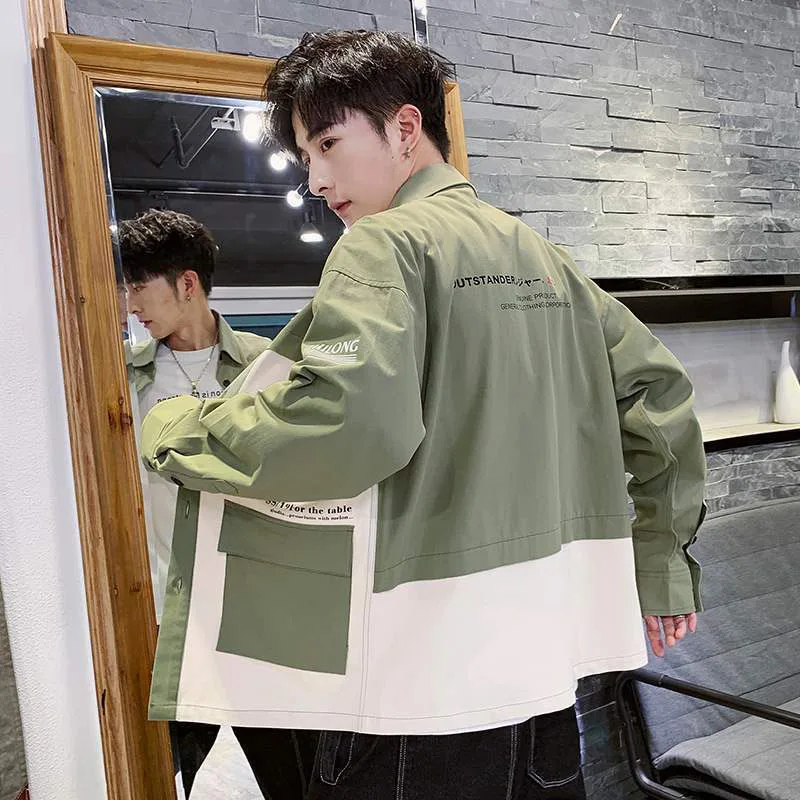 Retro Tooling Shirts Long-Sleeved Men's And Women's Street Fashion English Loose All-match Shirt Spring And Autumn Trend