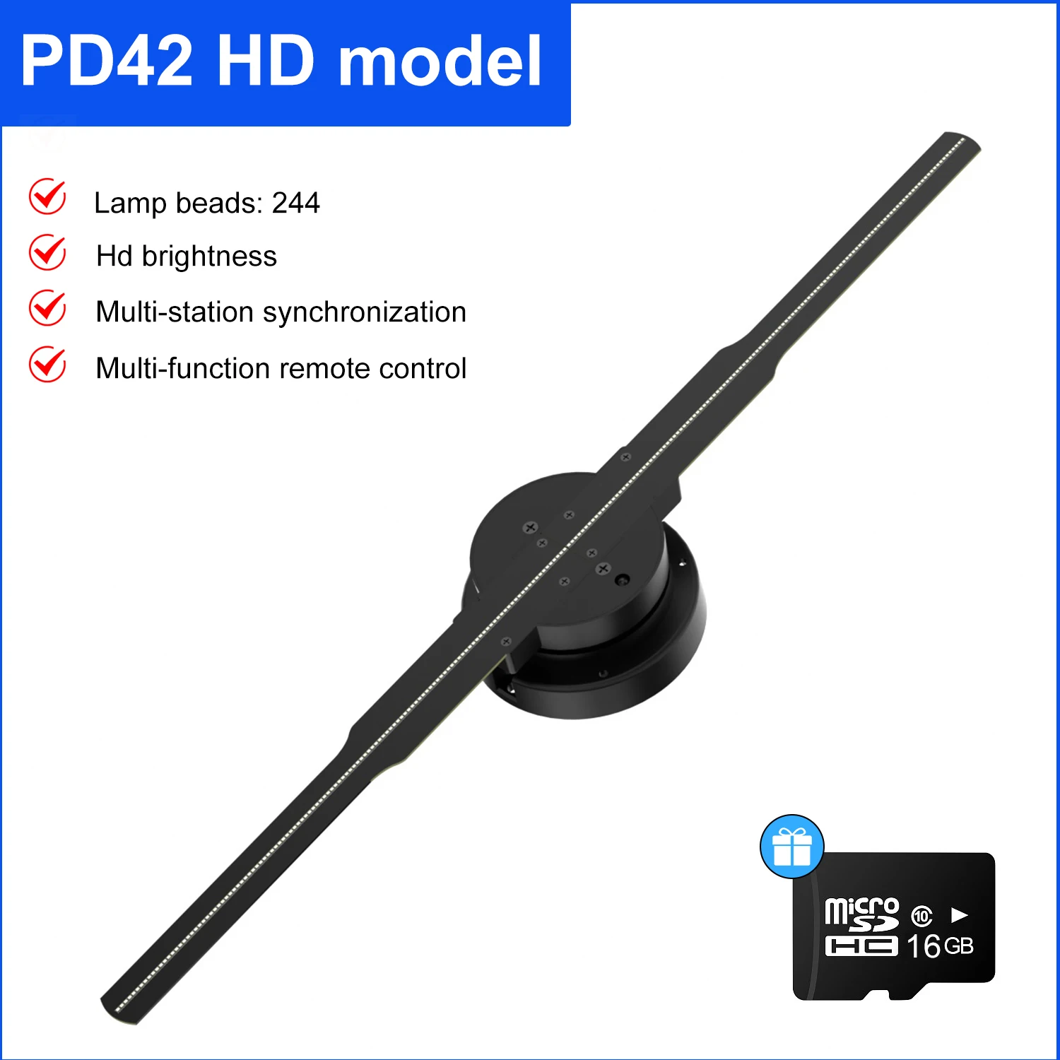 

50 см Wifi голографический вентилятор, 3D рекламная машина, 576 светодиодная вывеска, неоновый умный HD-плеер, поддержка видео, фото, логотипа