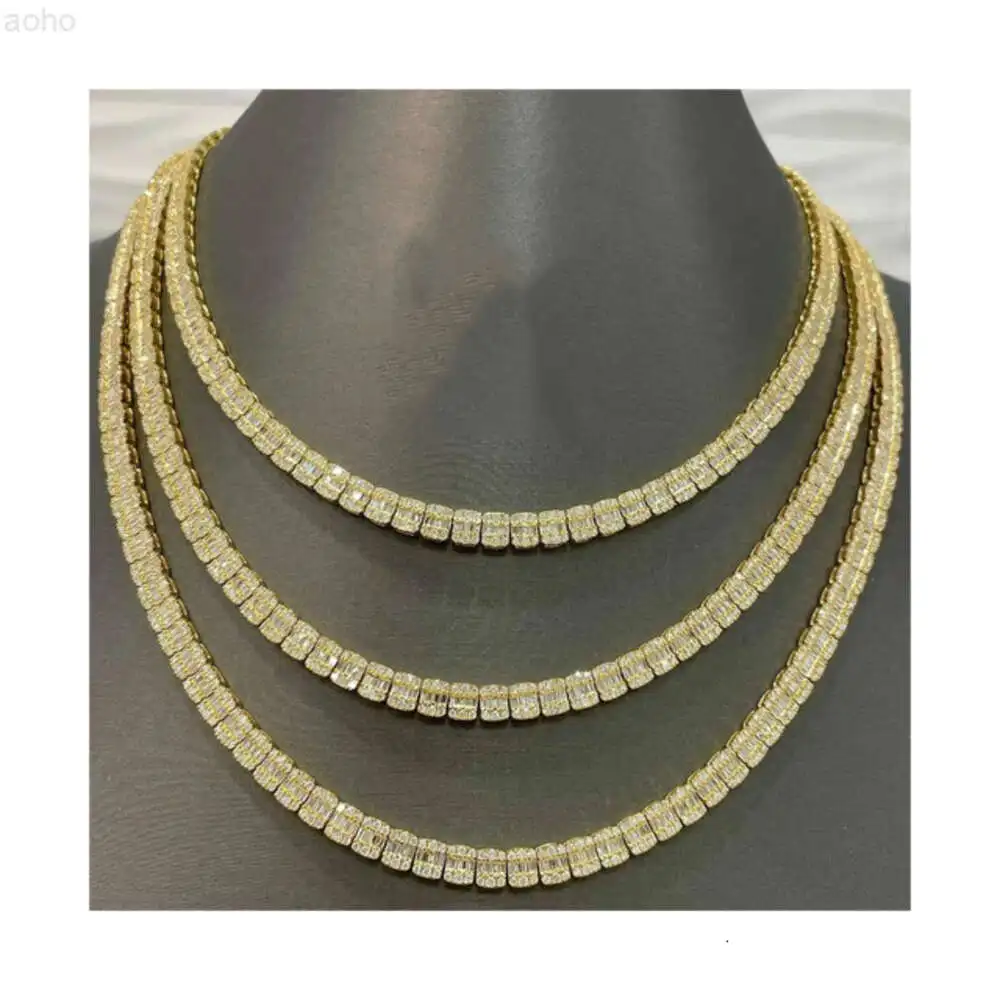 Поступление 6 мм цепь для багета теннисная бриллиантовое украшение серебристое