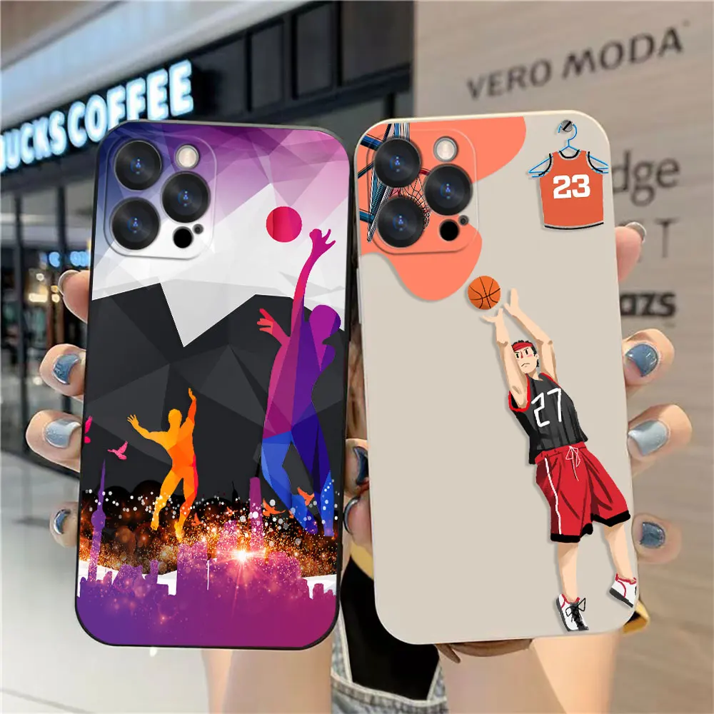 Case For Apple iPhone 14 13 12 11 Pro XS Max Mini X XR SE 8 6 6S Plus Case Funda Cqoue Shell Capa The Art Of Painted Basketball