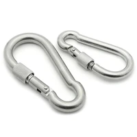 2pcs boat 304 stainless steel 8x80mm with screw outdoor activities quick released opening snap spring safe hook