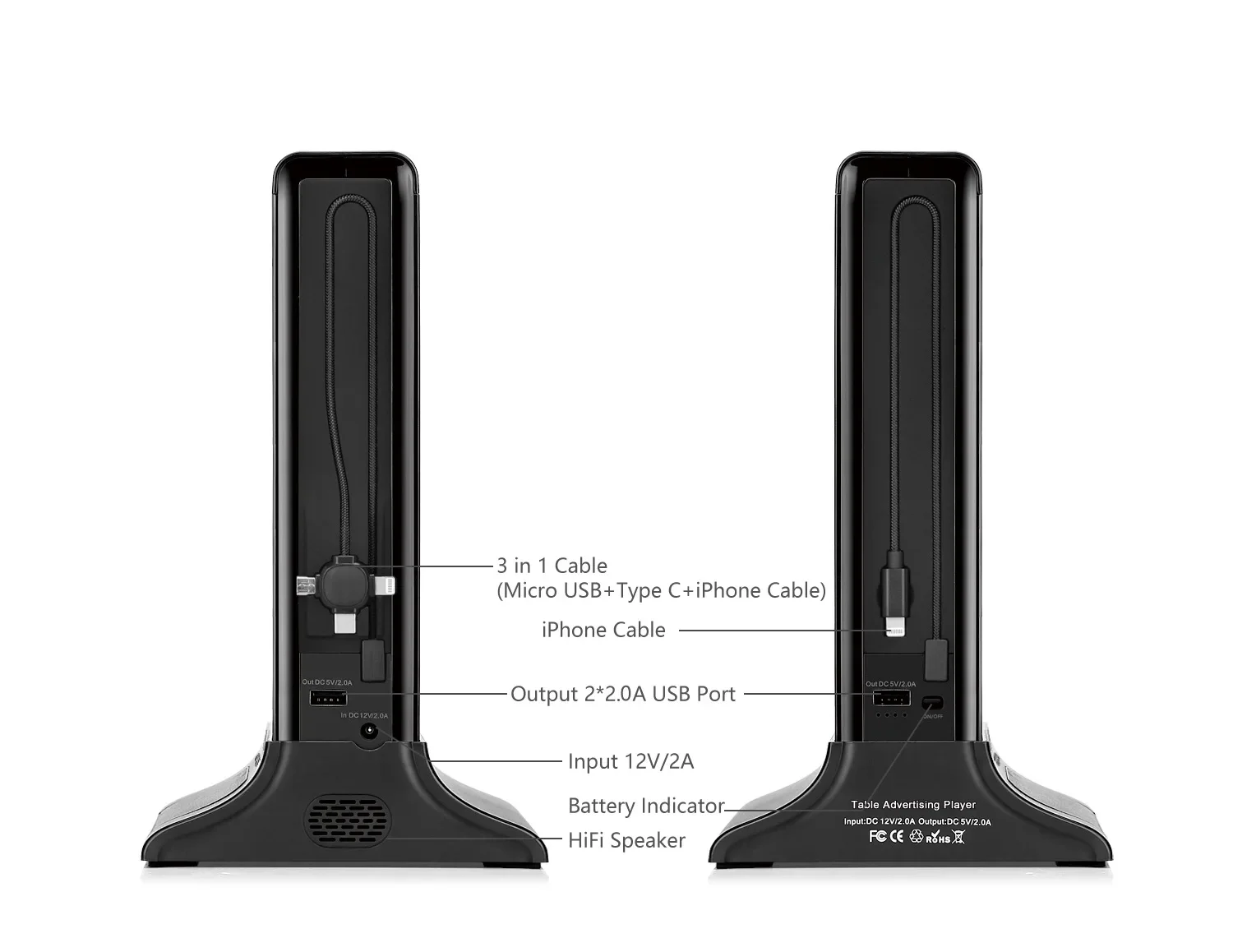 FYD-835S Цифровой 7-дюймовый односенсорный экран ресторанный стол рекламный