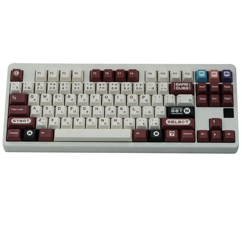 

Retro Famicom Keycaps PBT Cherry Profile 141 Keys Full Set Dye Sublimation For Mechanical Keyboard