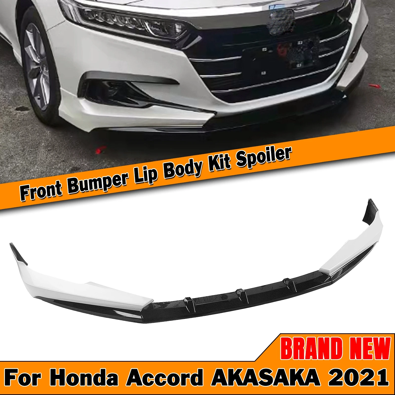 Front Spoiler Bumper Lip Blade Lower Guard Splitter Plate Side Air Vent Trim Canard For Honda Accord 2021-2022 AKASAKA