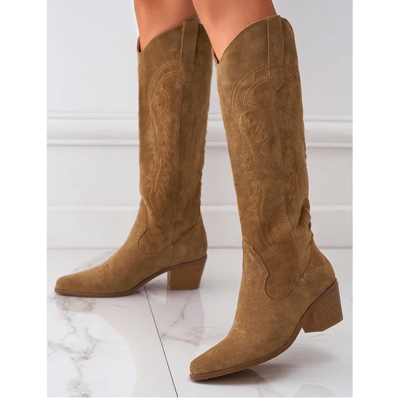 Eilyken новый дизайн женские длинные сапоги до колена в стиле ретро модные туфли с
