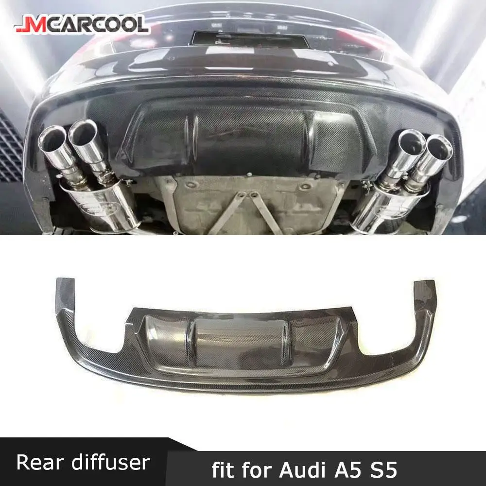 Carbon Fiber / FRP Rear Diffuser Fins Shark Style Diffuser Bumper Mudguard plate fender for Audi A5 Sline S5 2013-2016