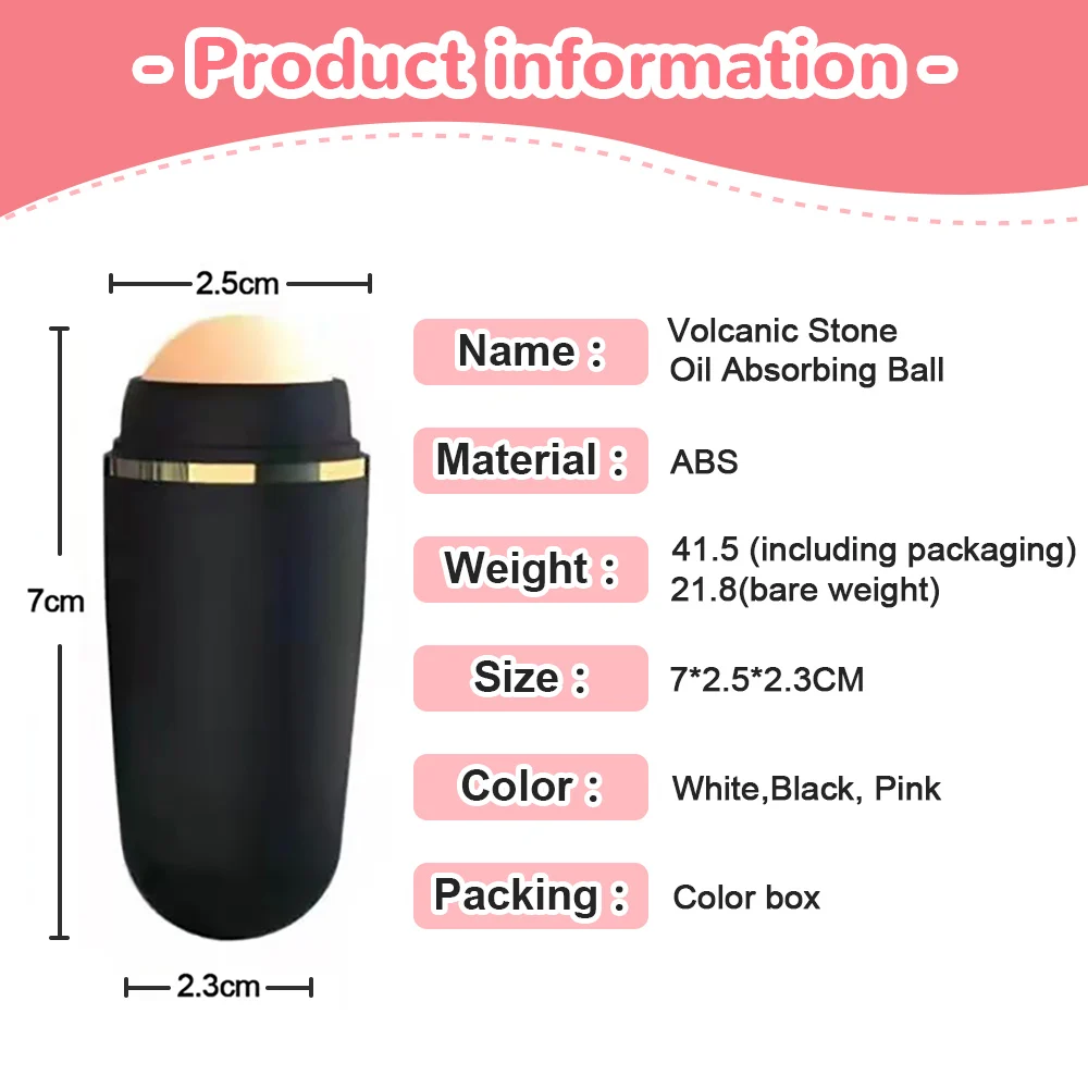 1/2/3Pcs Face Oil Absorbing Roller Skin Care Tool Volcanic Stone Oil Absorber Washable Facial Oil Removing Care Skin Makeup Tool images - 6