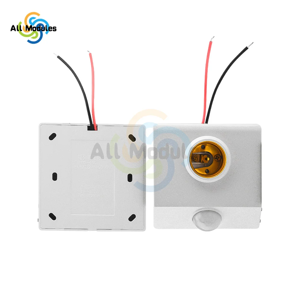 E27 Base LED Bulb Lamp Automatic Human Body Infrared Sensing Lamp Holder PIR Motion Detector Wall Lamp Holder Socket