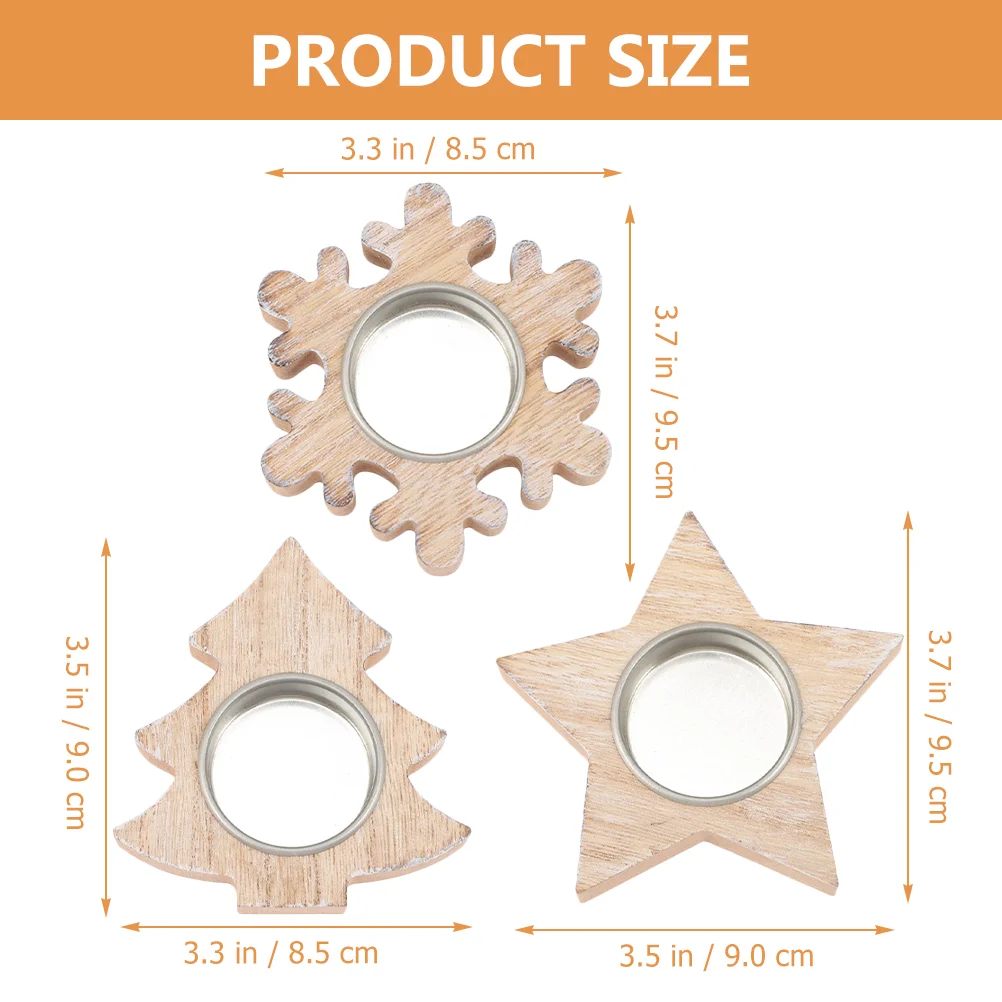 Рождественский подсвечник для чая украшение деревянные подставки чайных свечей