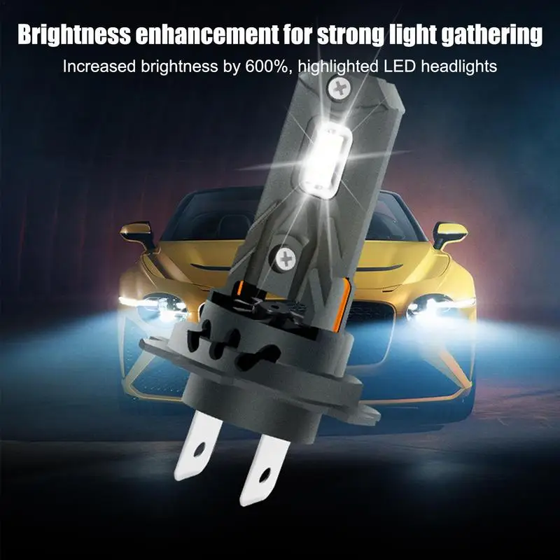 

2 шт. H7 автомобильные светодиодные лампы для фар, прочный IP68, водонепроницаемый автомобильный дальний свет, многофункциональные лампы белого света