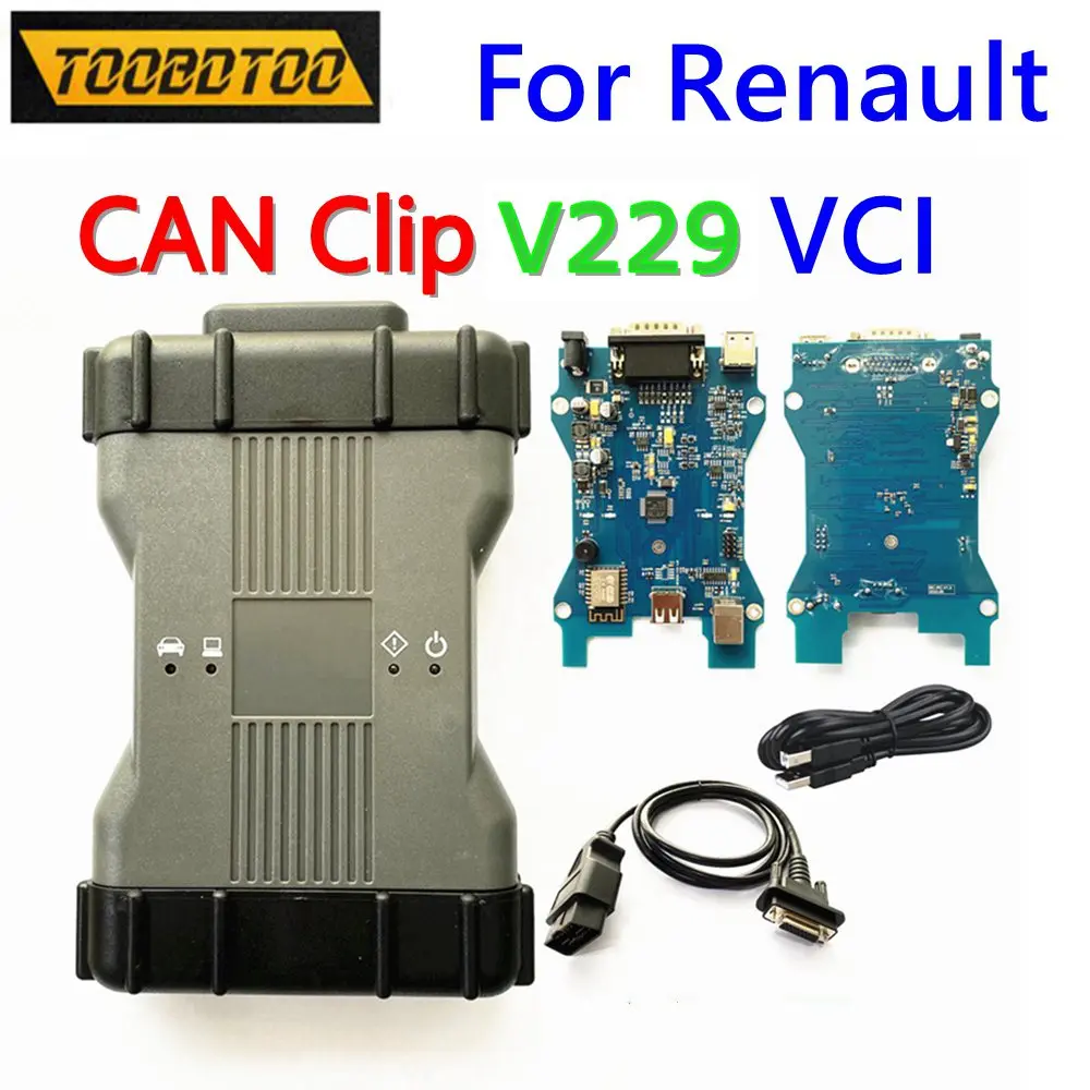 Лучший VCI V9.21.00 V227 для Renault, Nissan 2 в 1 Can Clip OBDII диагностический многоязычный сканер для программа 2005-2022