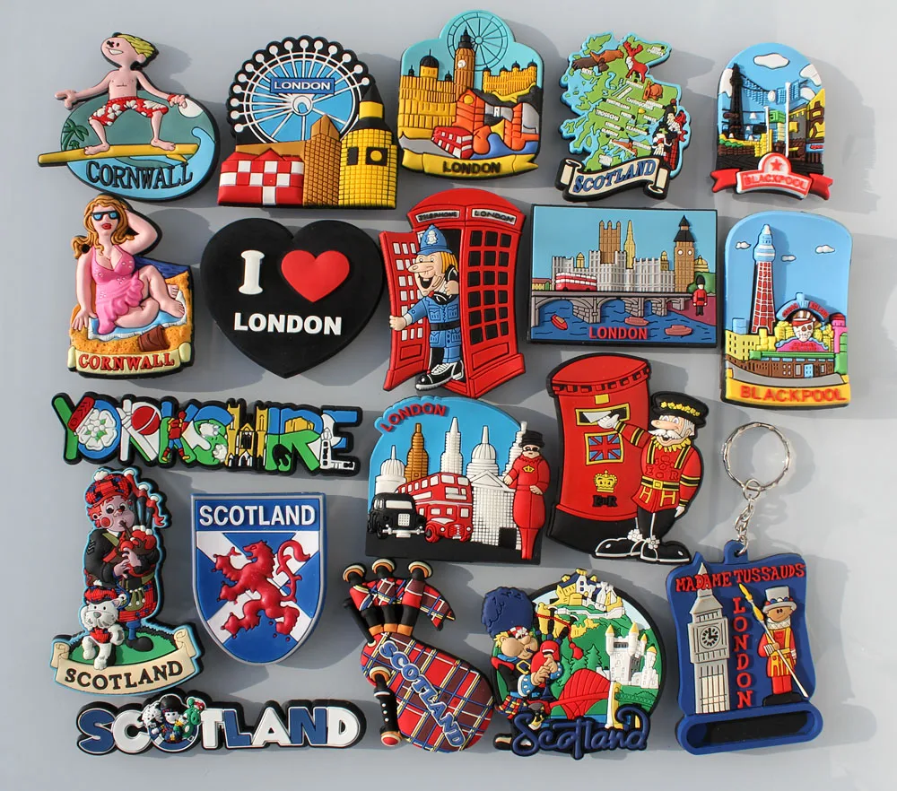 Мягкая клейкая наклейка на холодильник в Лондоне Шотландии Великобритании