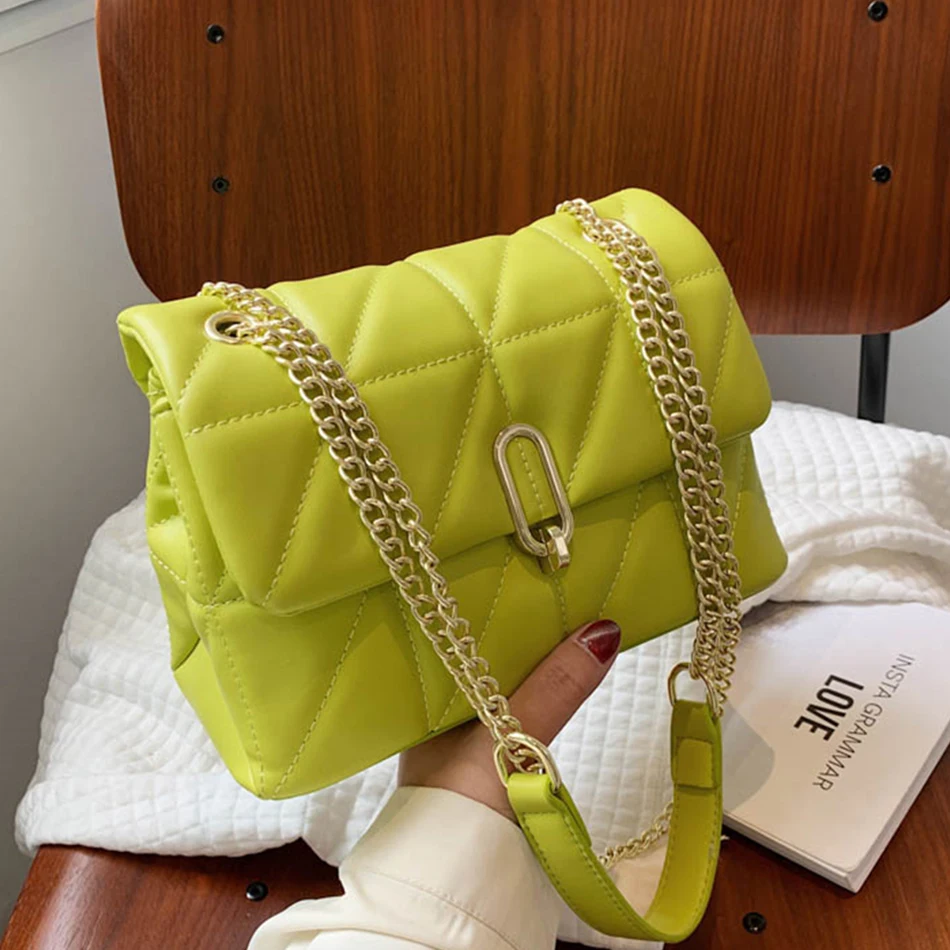 

2022 модная сумка через плечо, Женская Стеганая сумка из искусственной кожи, женские роскошные фирменные сумочки, кошельки, женская дизайнерс...