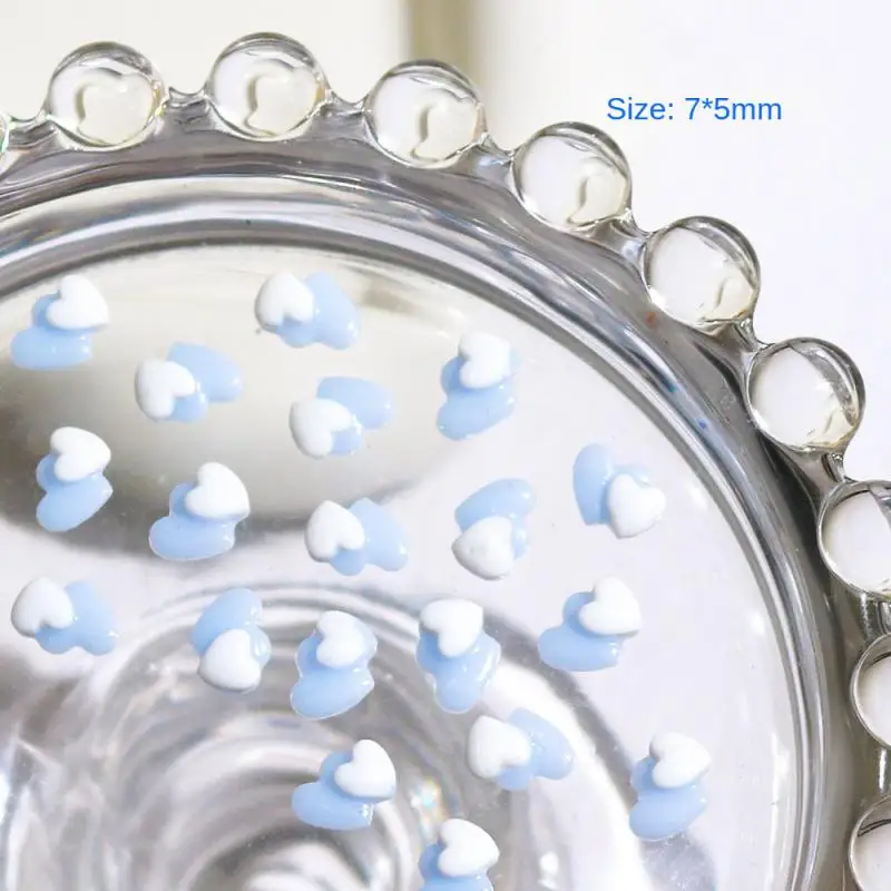 

Двухцветные аксессуары для дизайна ногтей Macaron миниатюрные трехмерные аксессуары для дизайна ногтей цветные трехмерные двухцветные сердца из смолы