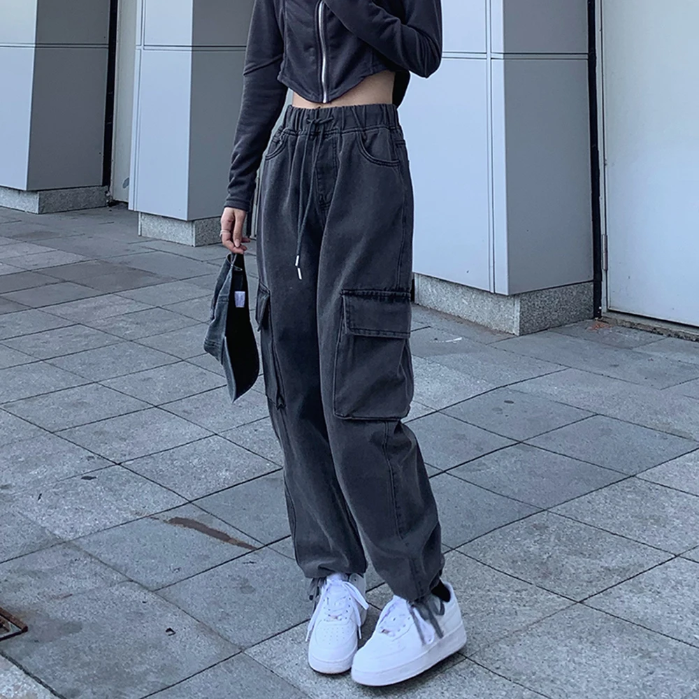 

High Waisted Y2K jeans Baggy Jeans Harajuku Fairycore Cute Cargo Pants Streetwear Casual Fashion Denim Trousers woman pants