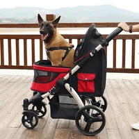 luxury pet cart medium large dog stroller foldable cats trolley load bearing 35kg dog travel pet stroller