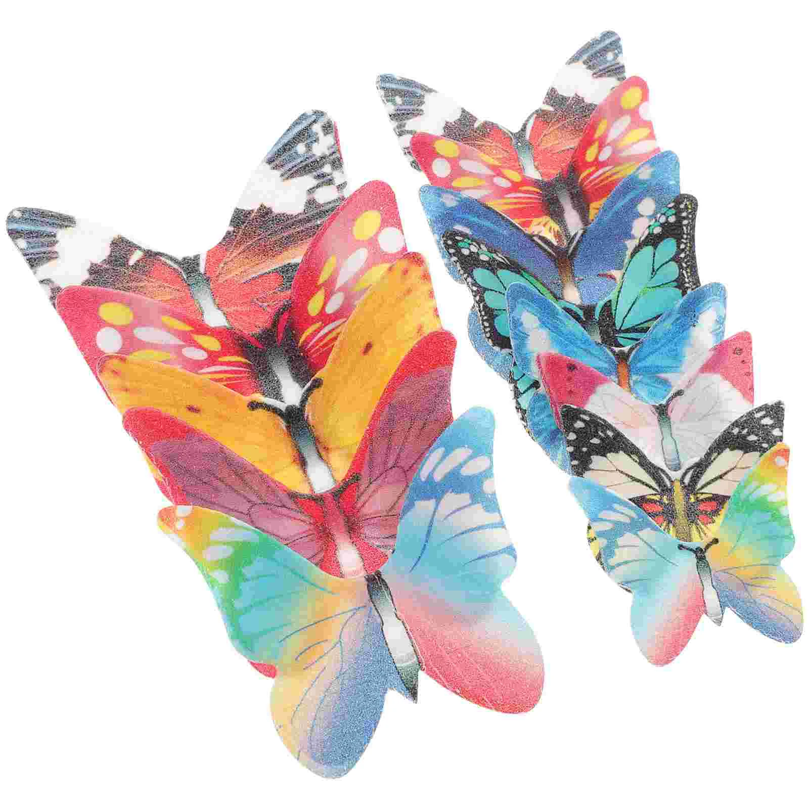 

40pcs Edible Butterflies Wafer Paper Butterflies Cupcake Toppers 3D Colorful Cake Decoration Realistic for Dessert Cakes