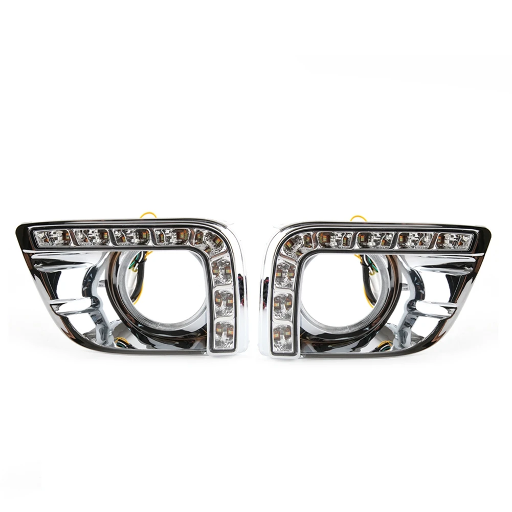 

1Pair Car LED DRL Daytime Running Lights Fog Head Light for Toyota Land Cruiser 2700 Prado FJ150 LC150 2010 2011 2013