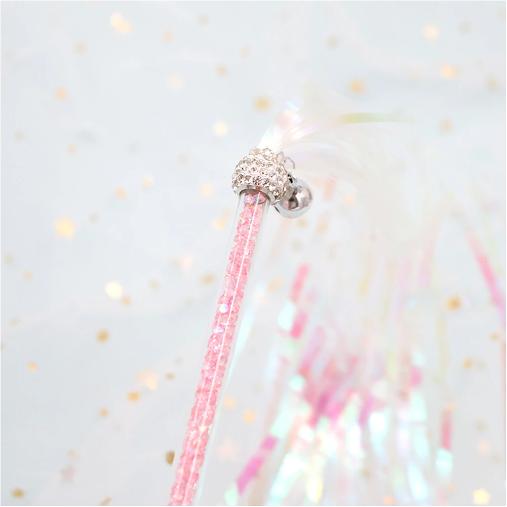 

Dangler Rod Kitten Wand Pet Toys Cute Interactive Funny Training Feather Bell Teasing Acrylic Cat Stick Tassels Teaser