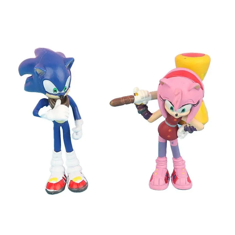 Набор Милых Мини-фигурок из ПВХ 6 шт. игрушечные персонажи ежик тень хвост модель