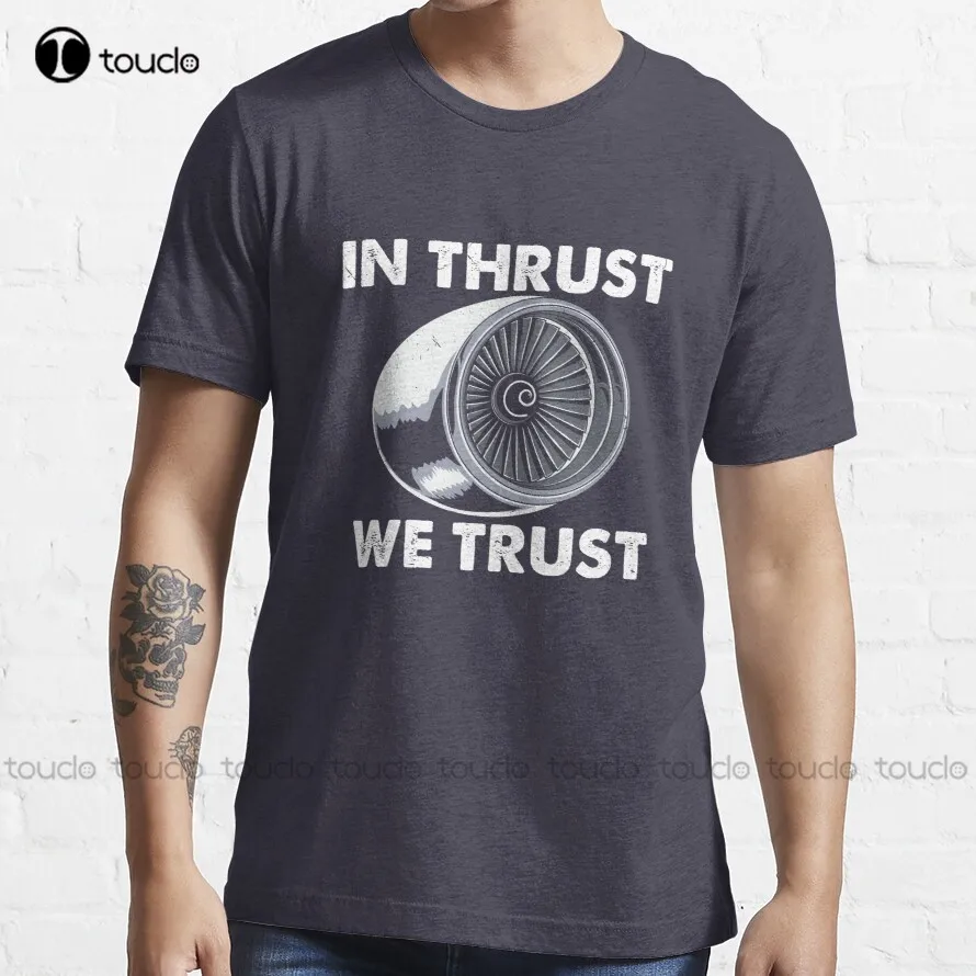 

In Thrust We Trust - Funny Aviation Trending T-Shirt Dad Shirts Fashion Design Casual Tee Shirts Tops Hipster Clothes Xs-5Xl New