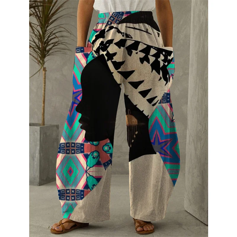 

Новинка 2022, укороченные брюки, брюки для девочек в африканском стиле, модные женские брюки с узором, Свободная Женская одежда в стиле Харадзюку