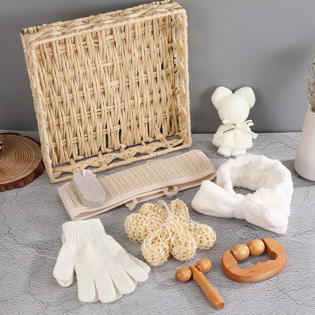 

Повязка на голову для мытья лица, пуф для ванной Luffa, набор бытовых инструментов, товары для купания, набор для очистки, скребок для душа, люфы
