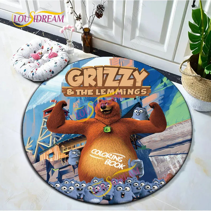 

French Cartoon Grizzy And The Lemmings rugs The living room is too large for decoration The soft Sherpa doormat area carpet.