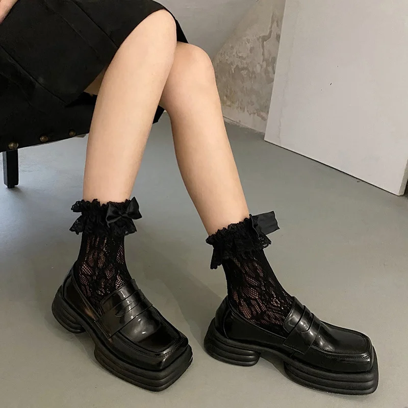 

Shoes for Women 2022 Designer Luxury Loafers Women's Summer Platform Square Head Shoes Elegant Women Shoes Comfortable Heel