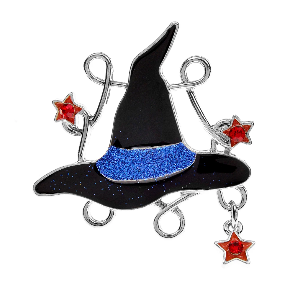 CINDY XIANG Enamel Magic Wizard Hat Brooch Women And Men Pin Halloween Jewelry Star Accessories High Quality New 2022