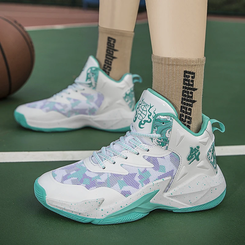 Семейные сетчатые дышащие амортизирующие ботинки для баскетбола спортивная