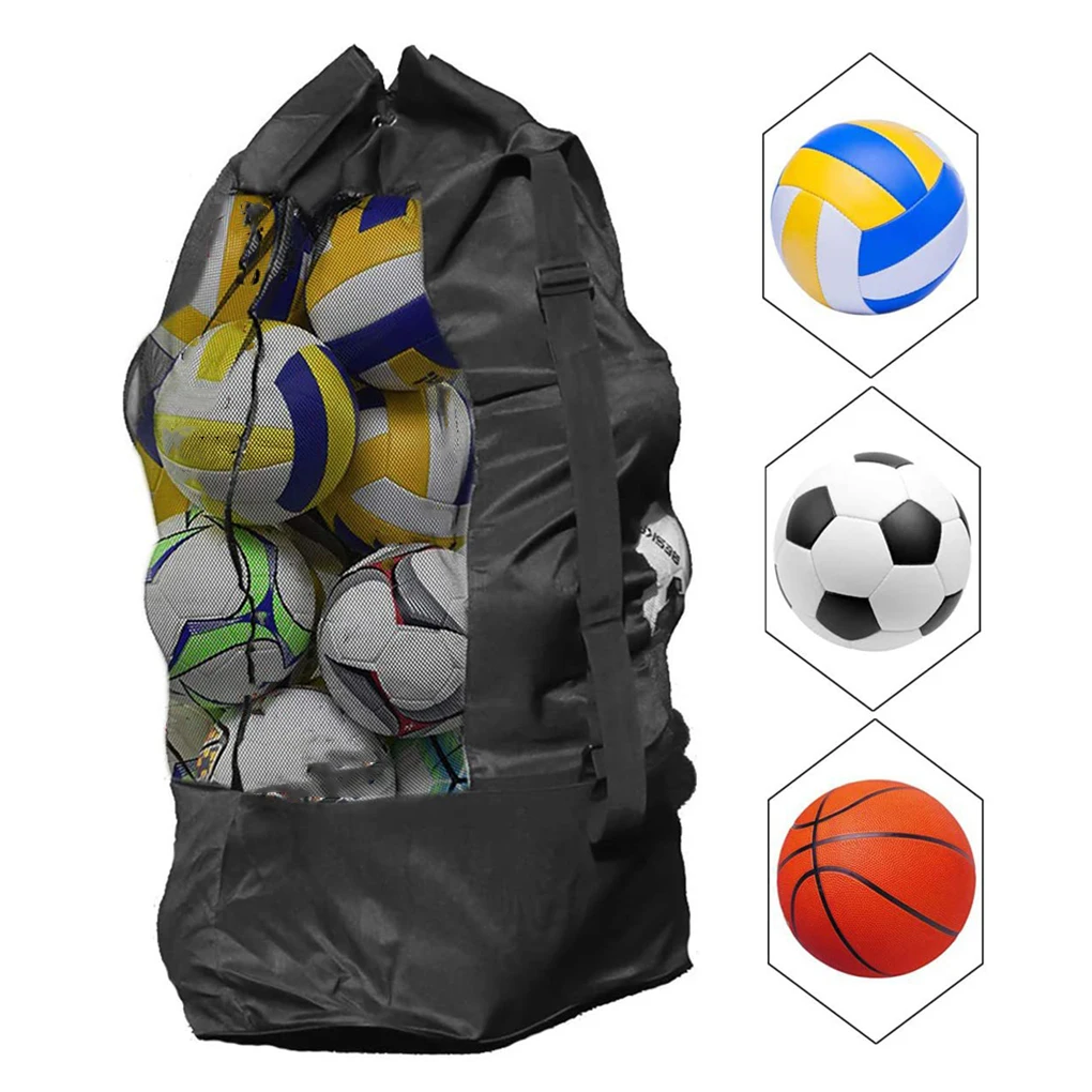 

Mesh Bag Adjustable Drawstring Soccer Storage Bags Sports Ball Pack Basketball Football Carrying Pocket School Gym